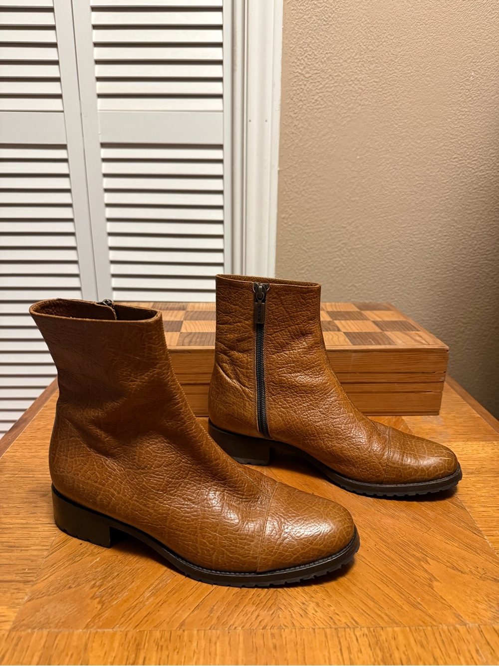 Bruno Magli Leather Ankle Boots 37.5 Made in Italy